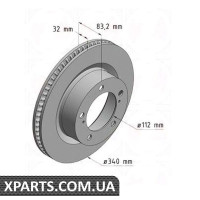 Гальмівний диск передній 340x32 ZIMMERMANN 590281620 (аналог TOYOTA 4351260180 для TOYOTA, LEXUS LX570/Toyota Land Cru)