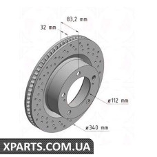 Гальмівний диск 340x32 ZIMMERMANN 590281652 (аналог TOYOTA 4351260180)