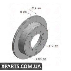 Гальмівний диск Zimmermann 590281720 (аналог TOYOTA 424310C011 для TOYOTA, LEXUS LANDCRUISER)