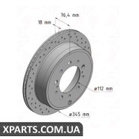 Гальмівний диск Zimmermann 590281752 (аналог TOYOTA 424310C011 для TOYOTA, LEXUS LANDCRUISER)