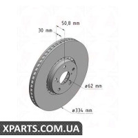 Диск гальмівний 334x30 ZIMMERMANN 590282220 (аналог LEXUS 4351622010 для TOYOTA, LEXUS GS)