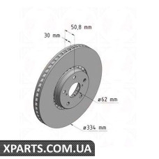 Тормозной диск 334x30  ZIMMERMANN 590282220 (аналог LEXUS 4351622010 для  TOYOTA, LEXUS GS)