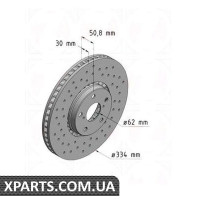 Гальмівний диск 334x30 ZIMMERMANN 590282252 (аналог LEXUS 4351622010 для TOYOTA, LEXUS GS)