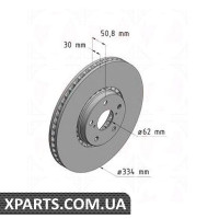 Гальмівний диск 334x30 ZIMMERMANN 590282320 (аналог LEXUS 4351222260 для TOYOTA, LEXUS GS)