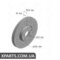 Гальмівний диск 334x30 ZIMMERMANN 590282352 (аналог LEXUS 4351222260 для TOYOTA, LEXUS GS)