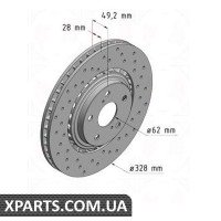 Гальмівний диск Zimmermann 590282552 (аналог TOYOTA 4351248110 для TOYOTA, LEXUS RAV 4 IV)