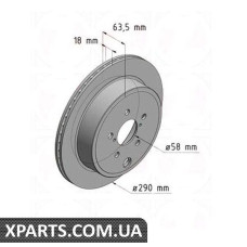 Гальмівний диск ZIMMERMANN 590282620 (аналог SUBARU 26700AJ010 для SUBARU BRZ 20)