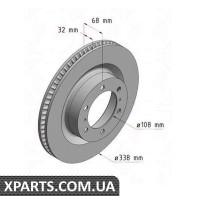 Гальмівний диск ZIMMERMANN 590282720 (аналог TOYOTA 4351260190)