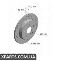 Гальмівний диск ZIMMERMANN 590282952 (аналог TOYOTA 4243178010)