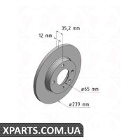 Гальмівний диск передній 239x12 ZIMMERMANN 600115820 (аналог VAG 321615301 для VAG Golf2/3/Vento Audi 80 Seat T)
