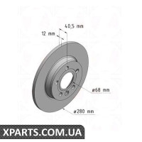 Гальмівний диск 280x12 ZIMMERMANN 600321320 (аналог VAG 701615601 для VAG T4 96-03)