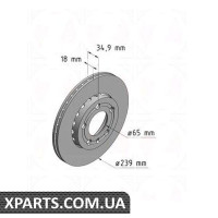 Гальмівний диск 239x18 ZIMMERMANN 600321820 (аналог VAG 6Q0615301 для VAG FABIA)