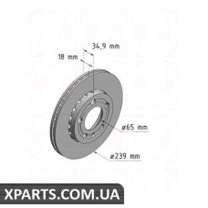 Тормозной диск 239x18  ZIMMERMANN 600321820 (аналог VAG 6Q0615301 для  VAG  FABIA)