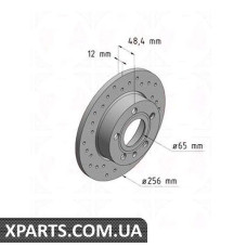 Тормозной диск 256x12  ZIMMERMANN 600322252 (аналог VAG 1K0615601L для  VAG GOLF V)