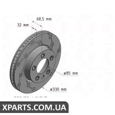 Тормозной диск Black Z 330x32 ZIMMERMANN 600322555 (аналог PORSCHE 95535140240)