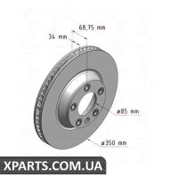 Гальмівний диск передній 350x34 ZIMMERMANN 600322620 (аналог PORSCHE 95535140150 для VAG Touareg/Cayen/Q7)