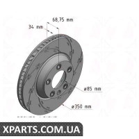 Тормозний диск Black Z Zimmermann 600322755 (аналог PORSCHE 95535140250)