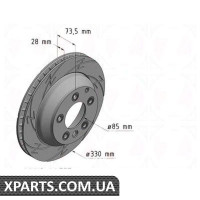 Гальмівний диск Black Z 330x28 ZIMMERMANN 600322954 (аналог PORSCHE 95535240130)