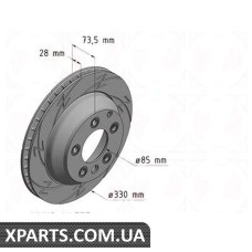 Тормозной диск Black Z 330x28 ZIMMERMANN 600322954 (аналог PORSCHE 95535240130)