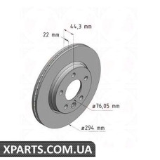 Тормозной диск 294x22  ZIMMERMANN 600323220 (аналог VAG 7H0615601B для  VAG T5)