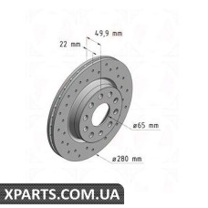 Тормозной диск   Zimmermann 600323352 (аналог VAG 1K0615301AC для  VW GOLF V)