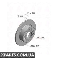 Задній гальмівний диск 255x10 ZIMMERMANN 600323420 (аналог VAG 1K0615601K для VAG Caddy III)