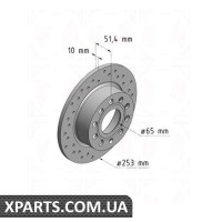 Гальмівний диск SPORT BRAKE 255x10 ZIMMERMANN 600323452 (аналог VAG 1K0615601K)