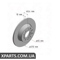 Гальмівний диск 272x10 ZIMMERMANN 600324120 (аналог VAG 1K0615601AA)
