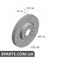Гальмівний диск ZIMMERMANN 600324220 (аналог VAG 1K0615301AJ)