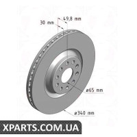 Гальмівний диск 340x30 ZIMMERMANN 600324320 (аналог VAG 8S0615301)