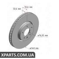 Гальмівний диск 340x32.6 ZIMMERMANN 600324920 (аналог VAG 7E0615301C)