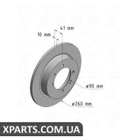 Гальмівний диск 260x10 ZIMMERMANN 610119820 (аналог MITSUBISHI MR913846 для VOLVO S40V40 95-03)