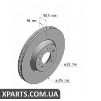 Гальмівний диск 315,6x28 ZIMMERMANN 610370620 (аналог VOLVO 31423325 для VOLVO XC90)