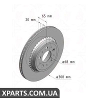 Гальмівний диск ZIMMERMANN 610370820 (аналог VOLVO 8624926 для VOLVO XC90)