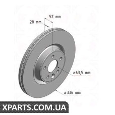 Тормозной диск 336x28  ZIMMERMANN 610371220 (аналог VOLVO 30769057 для  VOLVO S80 II)