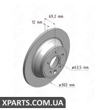 Гальмівний диск ZIMMERMANN 610371320 (аналог VOLVO 30769058 для VOLVO S80 II)