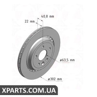 Гальмівний диск 302x22 ZIMMERMANN 610371520 (аналог VOLVO 30769060 для VOLVO S80 II)