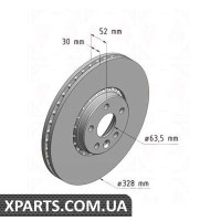 Гальмівний диск ZIMMERMANN 610371720 (аналог VOLVO 31277342 для VOLVO XC60)