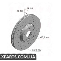 Гальмівний диск ZIMMERMANN 610371752 (аналог VOLVO 31277342 для VOLVO XC60)
