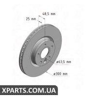 Гальмівний диск ZIMMERMANN 610372120 (аналог VOLVO 31381375 для VOLVO V40)