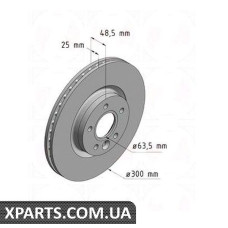 Тормозной диск   ZIMMERMANN 610372120 (аналог VOLVO 31381375 для  VOLVO V40)