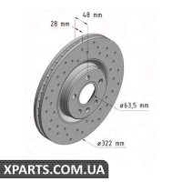 Диск гальмівний 322x28 ZIMMERMANN 610372552 (аналог VOLVO 31423724 для VOLVO S90 II)