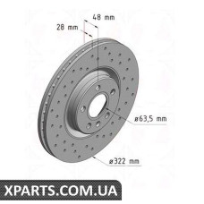 Диск гальмівний 322x28 ZIMMERMANN 610372552 (аналог VOLVO 31423724 для VOLVO S90 II)