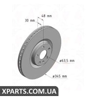 Гальмівний диск ZIMMERMANN 610372620 (аналог VOLVO 31400568)