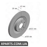 Гальмівний диск ZIMMERMANN 610372820 (аналог VOLVO 31400778 для VOLVO XC90 II)