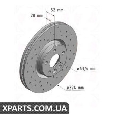 Гальмівний диск ZIMMERMANN 610372952 (аналог VOLVO 31423305 для VOLVO XC60)