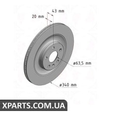 Тормозной диск ZIMMERMANN 610373020 (аналог VOLVO 31400779)