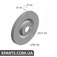 Гальмівний диск ZIMMERMANN 610373120 (аналог VOLVO 31400569)